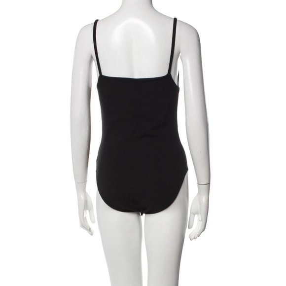 Toteme Slim Strap Bodysuit Square Neck Tank Black L - Picture 7 of 8